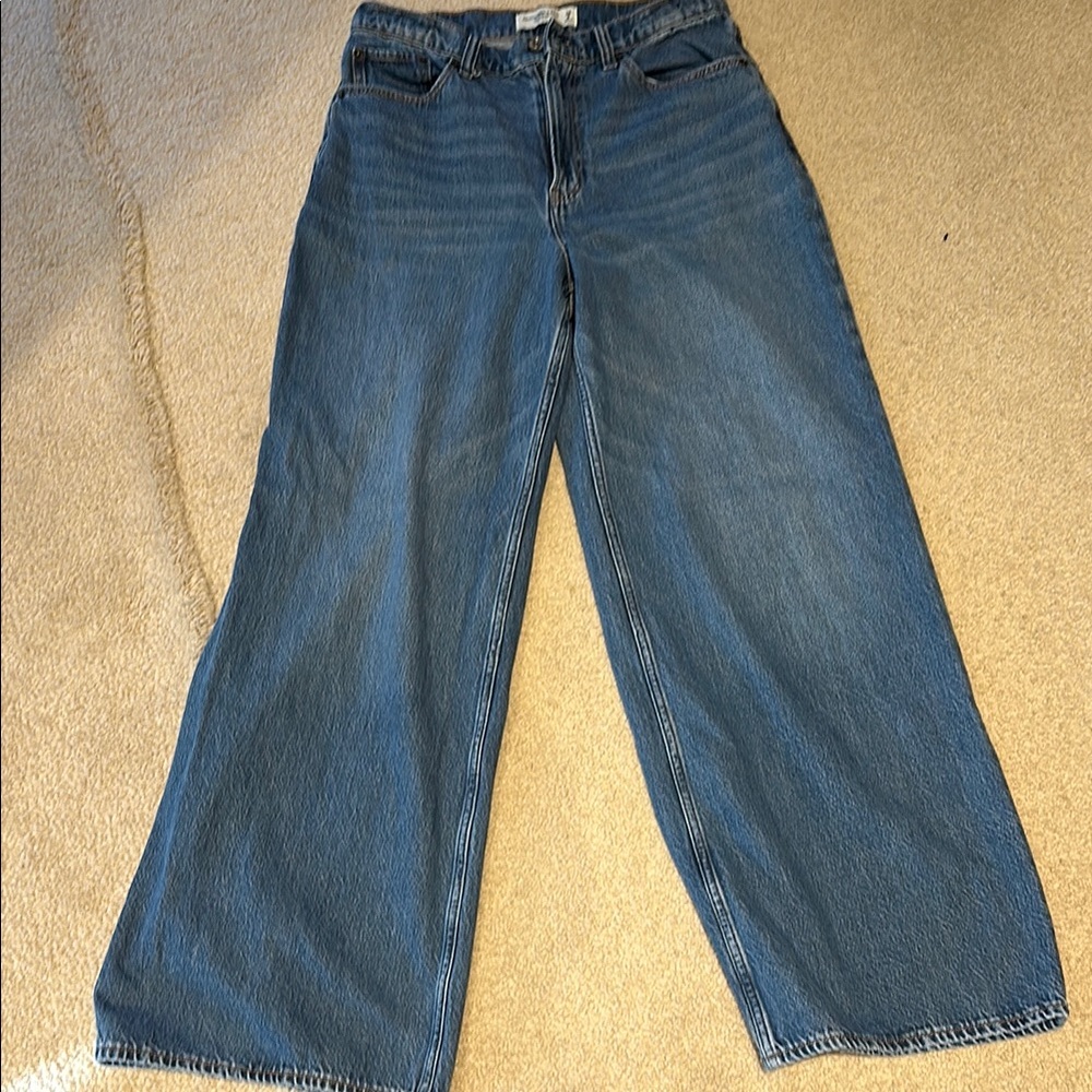 Blue Wide Leg Flare Jeans
